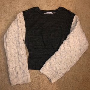 Zara Two Tone Knit Sleeved Sweater